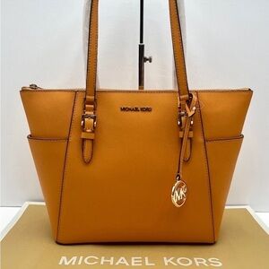 Michael Kors Large Charlotte Tote Bag Cider Color
